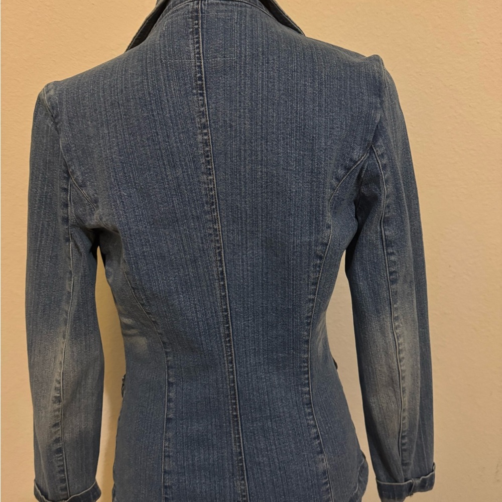 Rampage Blue Jean Jacket with Fitted Tailored Style and Classic Denim Look - Picture 4 of 5